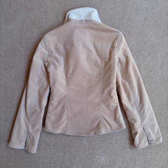 Cream Corduroy Fuzzy Lined Jacket Juniors Medium Womens Small - Picture 7 of 7